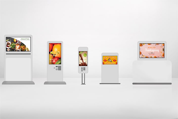 Various types of displays using TNF5P such as kiosk displays and publicity displays are placed.