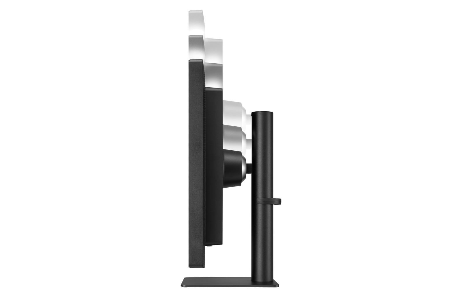 side view of 21HQ613D screen moving downwards for height adjustment