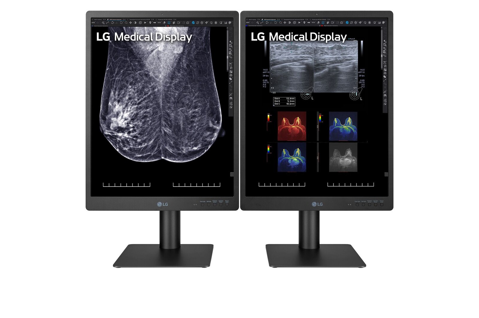 front view of two 21HQ613D monitors