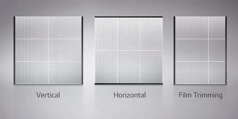 By adding film vertically or horizontally, or by trimming film, the film can be flexibly resized.