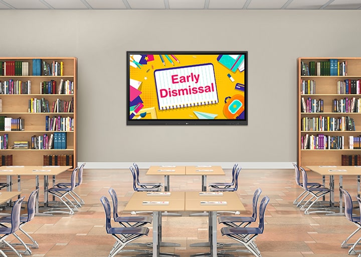 An IT administrator is monitoring and managing displays (primarily interactive digital boards) used in a school setting.