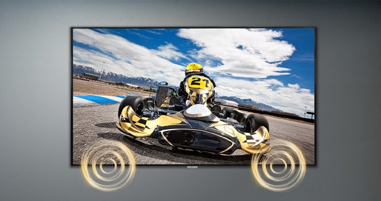 One signage on the wall has the built-in speaker which making the sound rich.