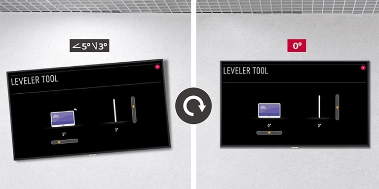 Signage can be installed more precisely through the horizontal sensor.