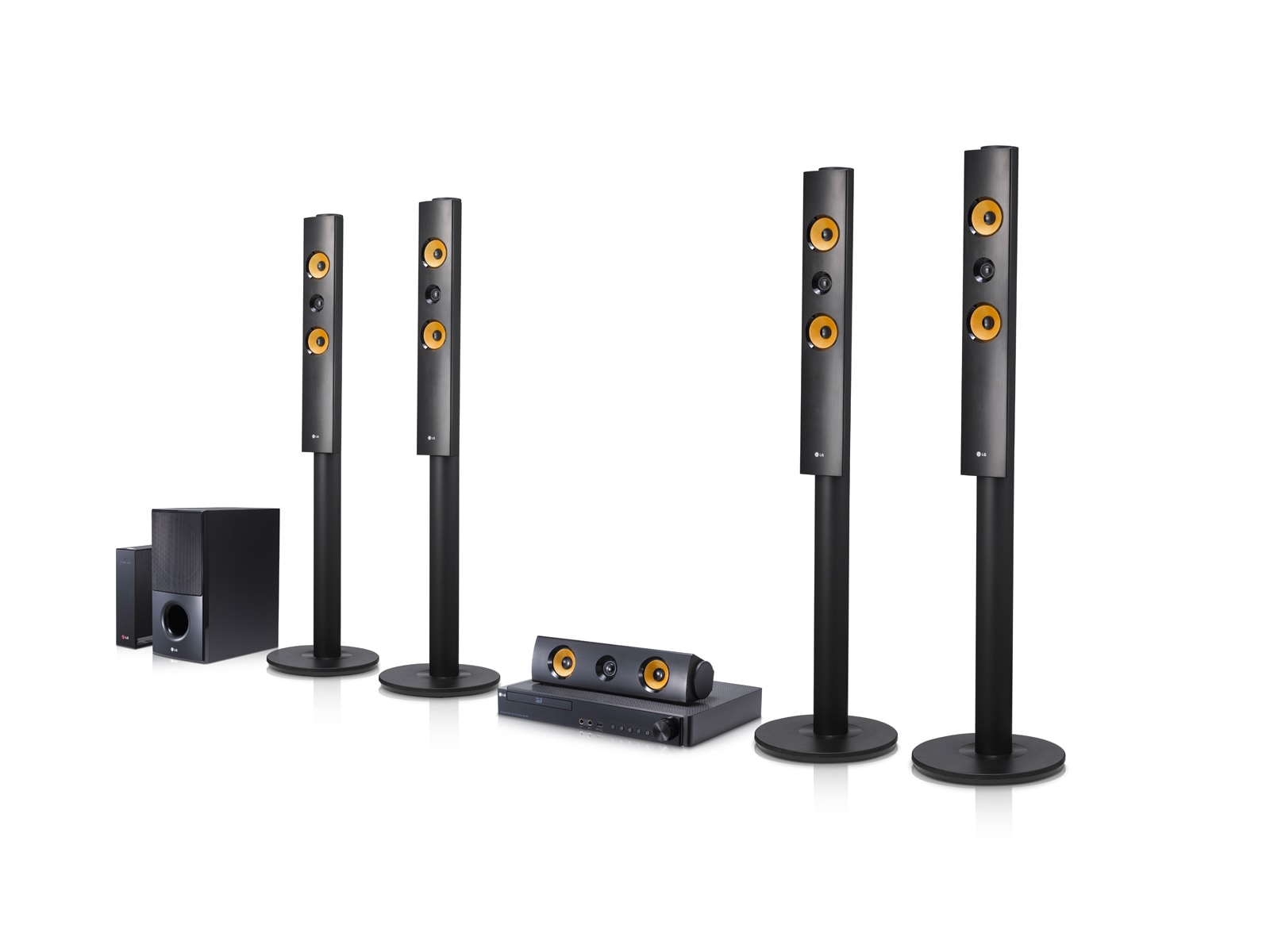 Front view of 5.1ch Smart Home Cinema 3D Blu-ray™ / DVD Home Theater System LHB755W
