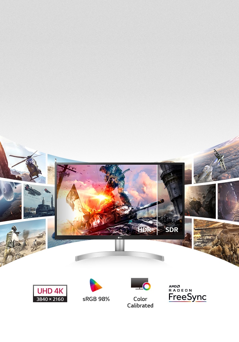 LG UltraFine 27-Inch Computer Monitor 27UL500-W, IPS Display with AMD  FreeSync and HDR10 Compatibility, White