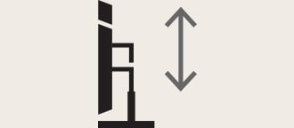 Height adjustable monitor.