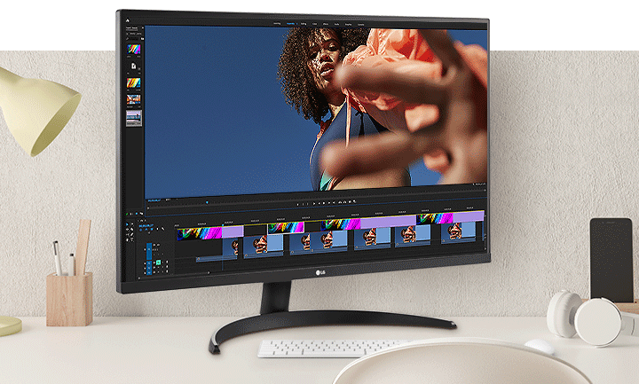 Experience stunning visual clarity and vibrant colors with the LG UHD 4K HDR monitor.