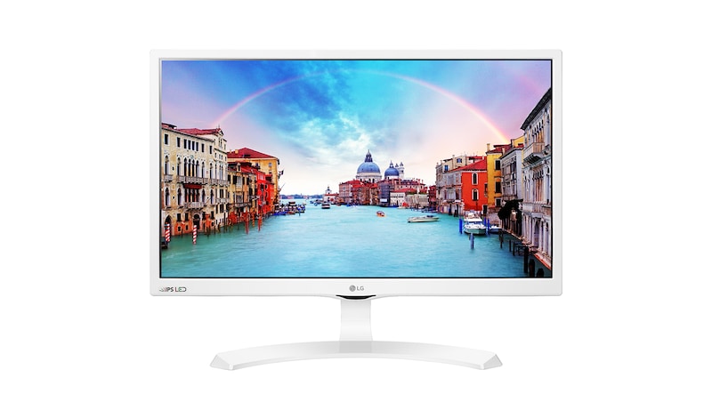 Front view of 24" (23.6" Diagonal) Full HD IPS TV Monitor 24MT58DF-WH