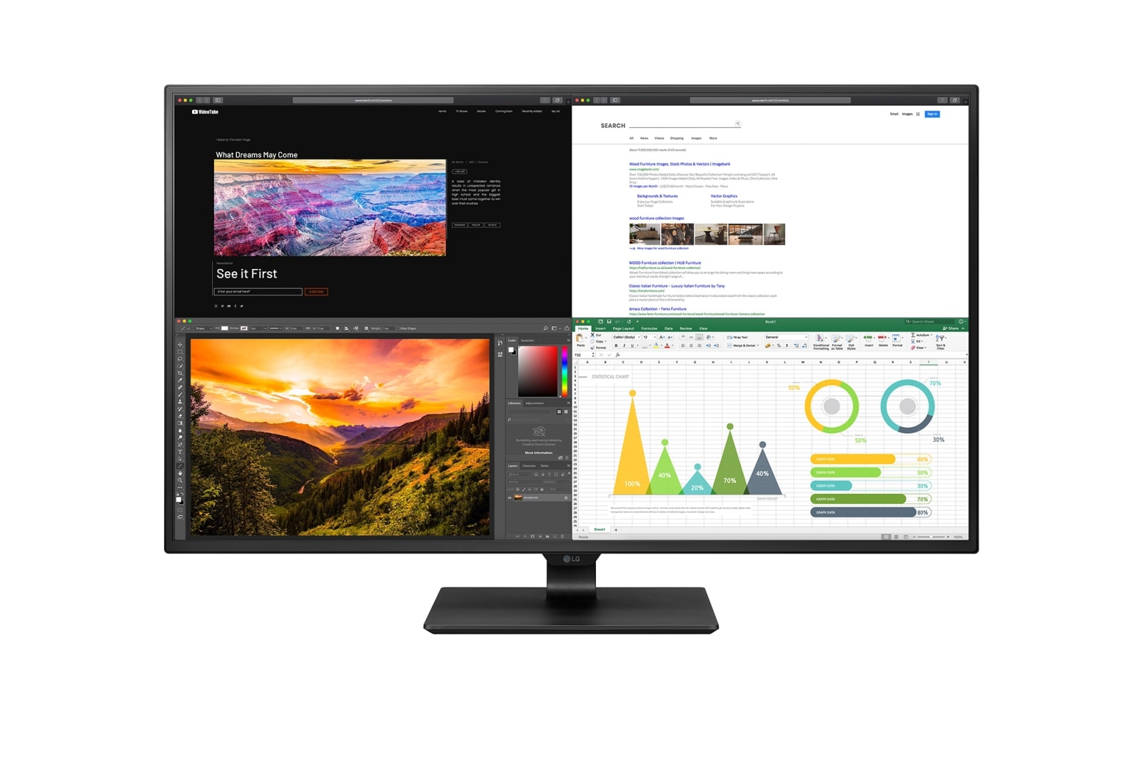Front view of 42.5&#34; UltraFine™ 4K UHD Monitor 43UN700-B