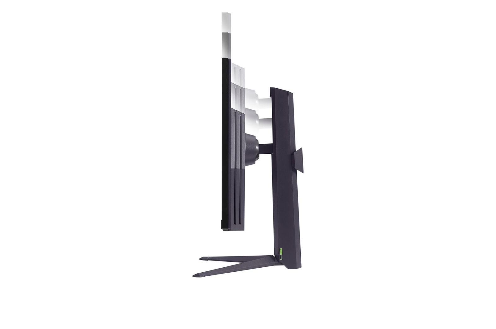 side view  of 27GS85Q of the monitor moving downwards for height adjustment