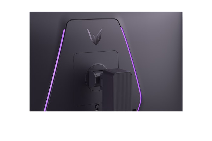 close-up view of the rear emblem of 27GX790B