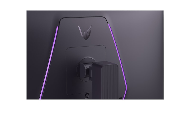 close-up view of the rear emblem of 27GX790B