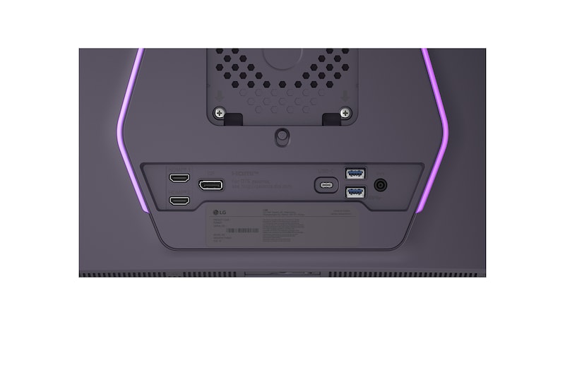 close-up view of ports of 27GX790B