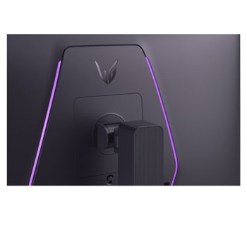 close-up view of the rear emblem of 27GX790B