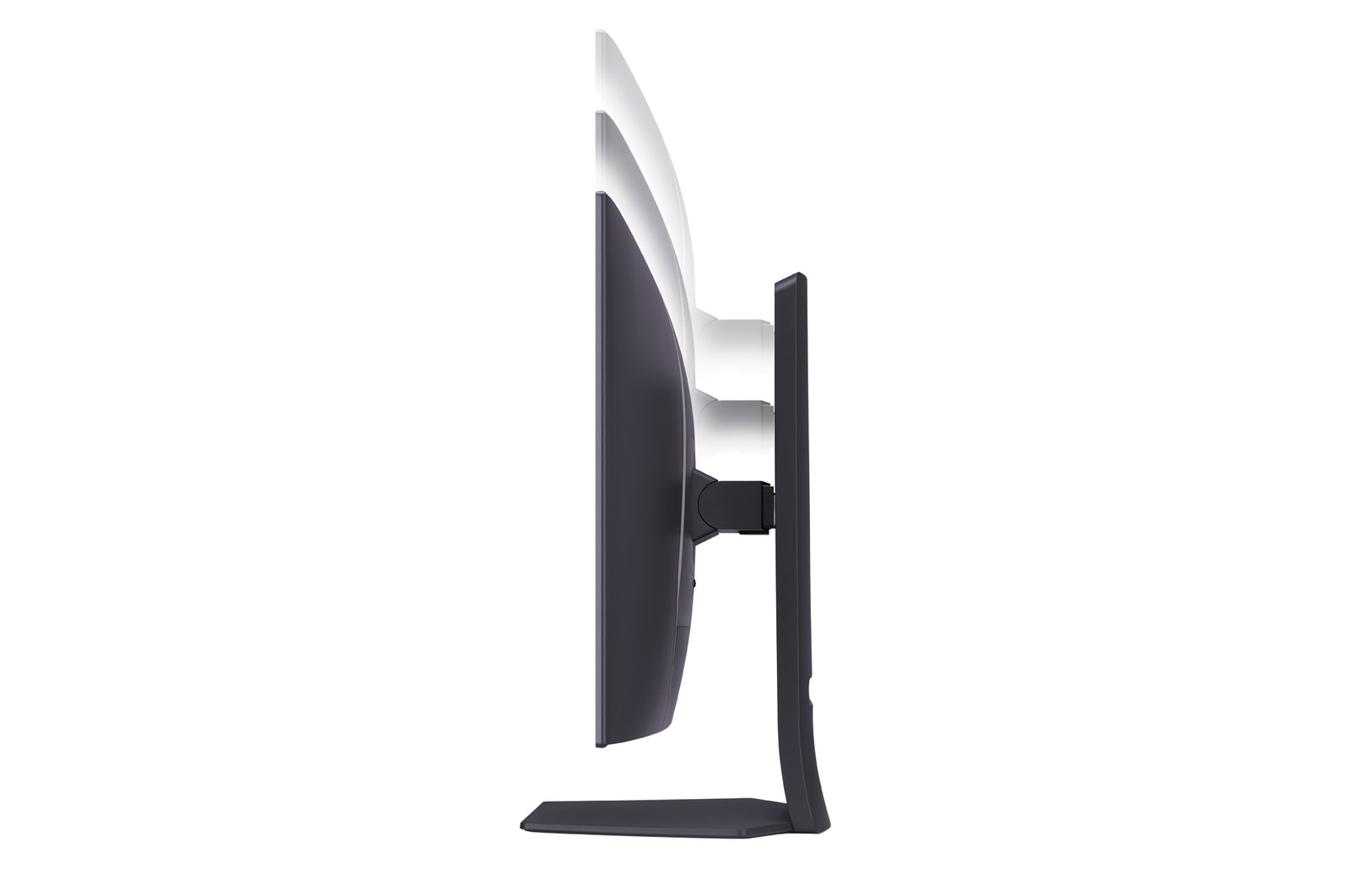 side view of 32GS95UE with monitor height moving downwards on