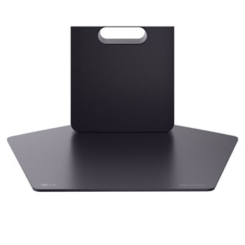 close-up view of stand base of 32GX850A