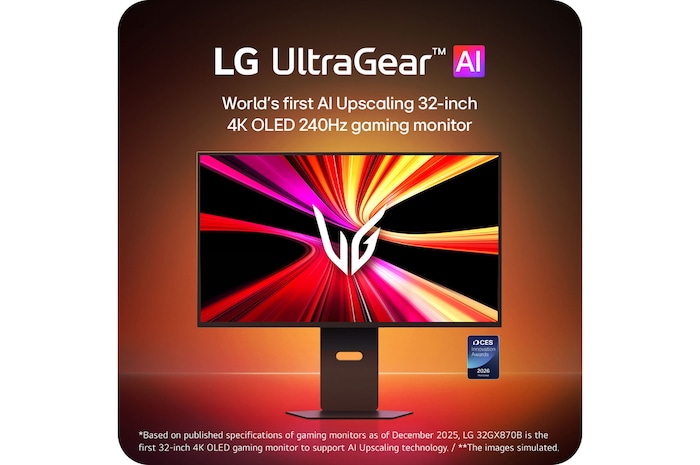 LG UltraGear evo GX8, World's First AI Upscaling 32-inch 4K OLED 240Hz Gaming Monitor