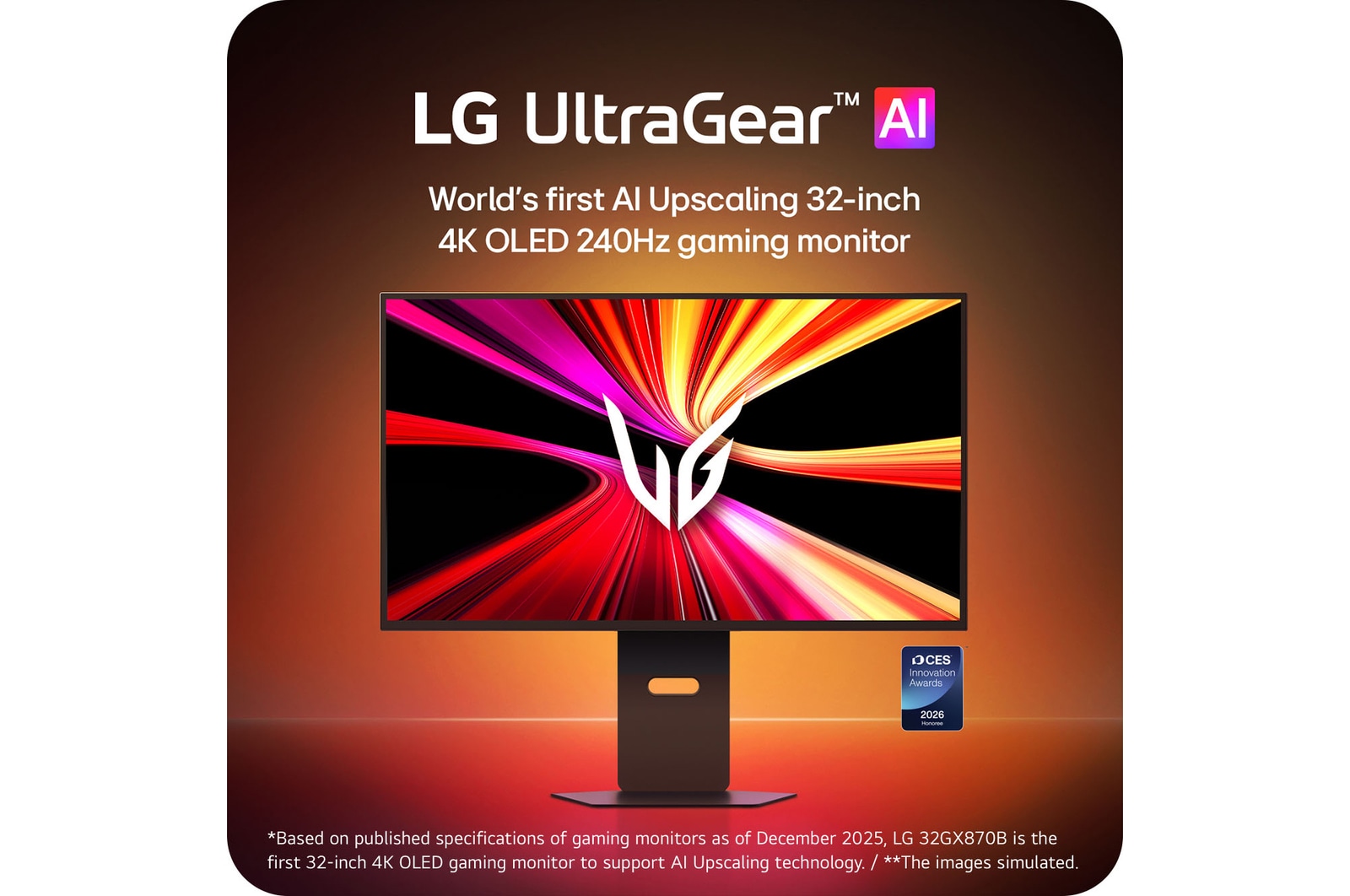 LG UltraGear evo GX8, World's First AI Upscaling 32-inch 4K OLED 240Hz Gaming Monitor