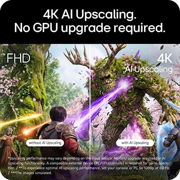 UltraGear gaming monitor (32GX870B) with 4K AI upscaling for sharper visuals without a GPU upgrade