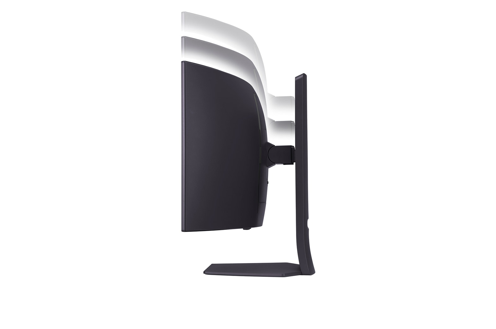 side view of 34GS95QE with monitor height moving downwards on