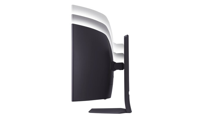 side view of 39GS95QE with monitor height moving downwards on