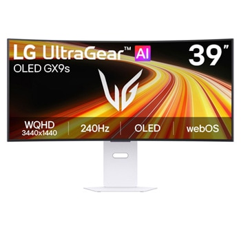Front view of 39" UltraGear™ WQHD OLED Curved Smart Gaming Monitor, powered by webOS 39GX90SB-W