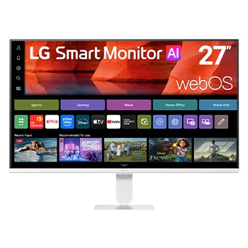 Front view of 27" Full HD IPS Smart Monitor, for Streaming with webOS 27U511SB-W