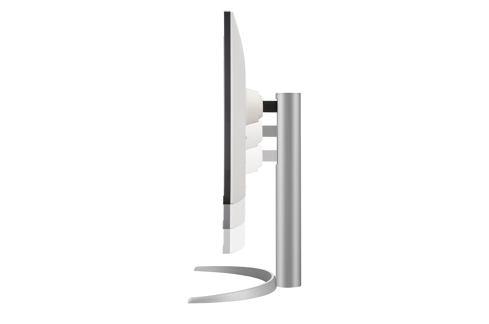 side view of 27UP850K-W monitor moving downwards for height adjustment