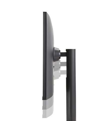 The monitor offering height adjustment.