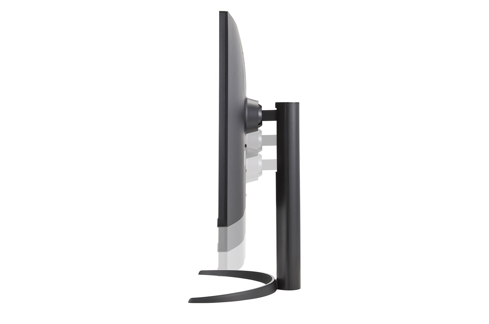 side view of the monitor of 32UR550K moving downwards for height adjustment