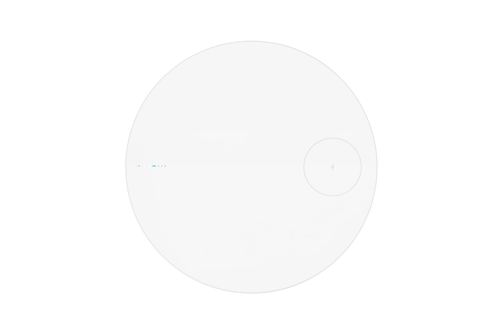 AF20SOUND Angled perspective view of the LG PuriCare™ Aerospeaker top panel with charge area