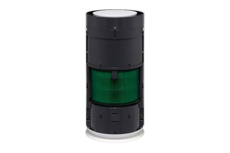 Front view of LG air purifier with visible internal filters
