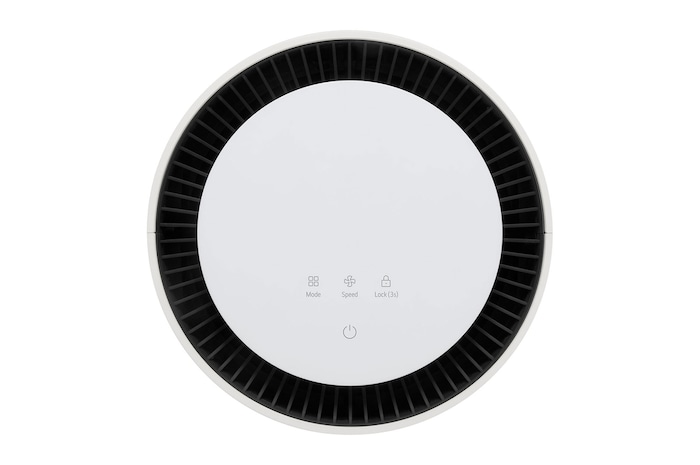 Close-up of LG air purifier's top display