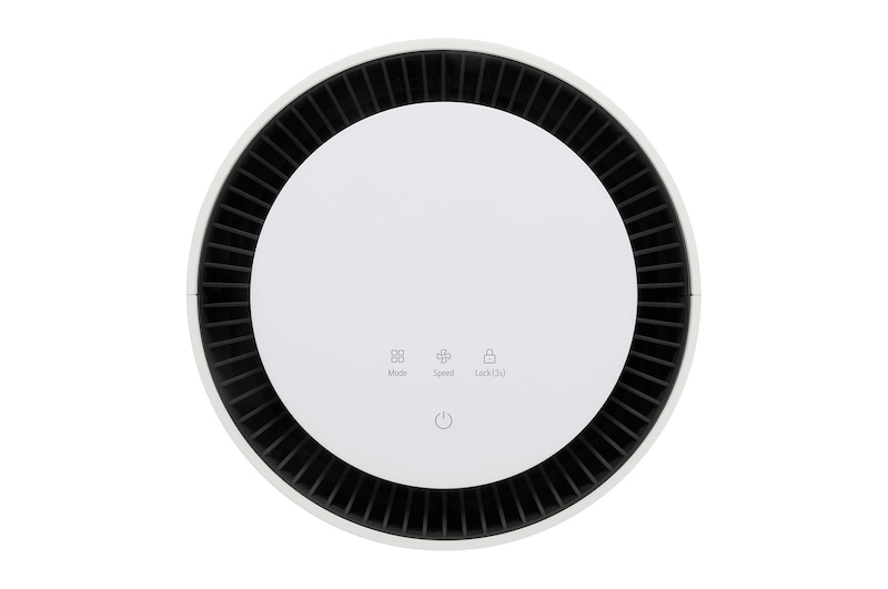 Close-up of LG air purifier's top display