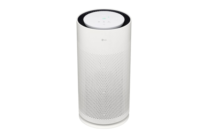 Front view of LG air purifier with touch controls