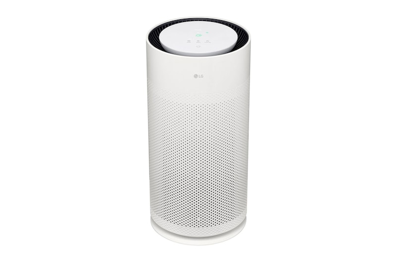Front view of LG air purifier with touch controls