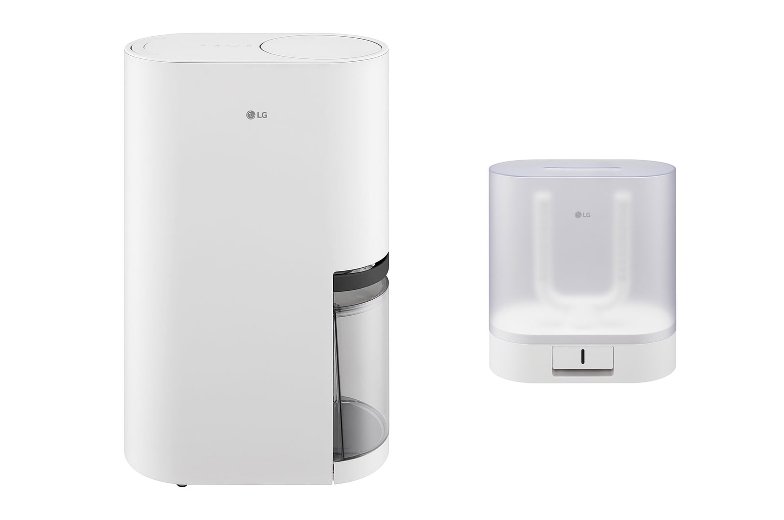 Front view of 26L PuriCare™ DUAL Inverter Dehumidifier + Dehumidifer Drying Case Bundle Set DD14GMWE0.AAA3001