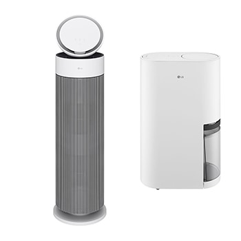 Front view of LG PuriCare™ 30L DUAL Inverter Dehumidifier +  AeroBooster DD18GMWE0.AS55001