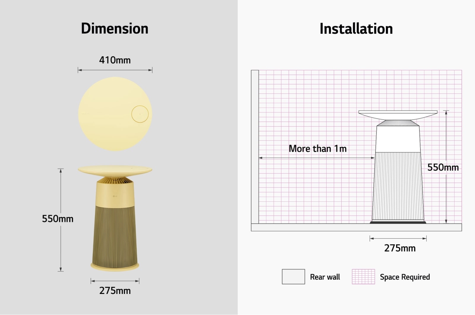 LG PuriCare™ AeroFurniture (Cream Lemon), AF20LEMON