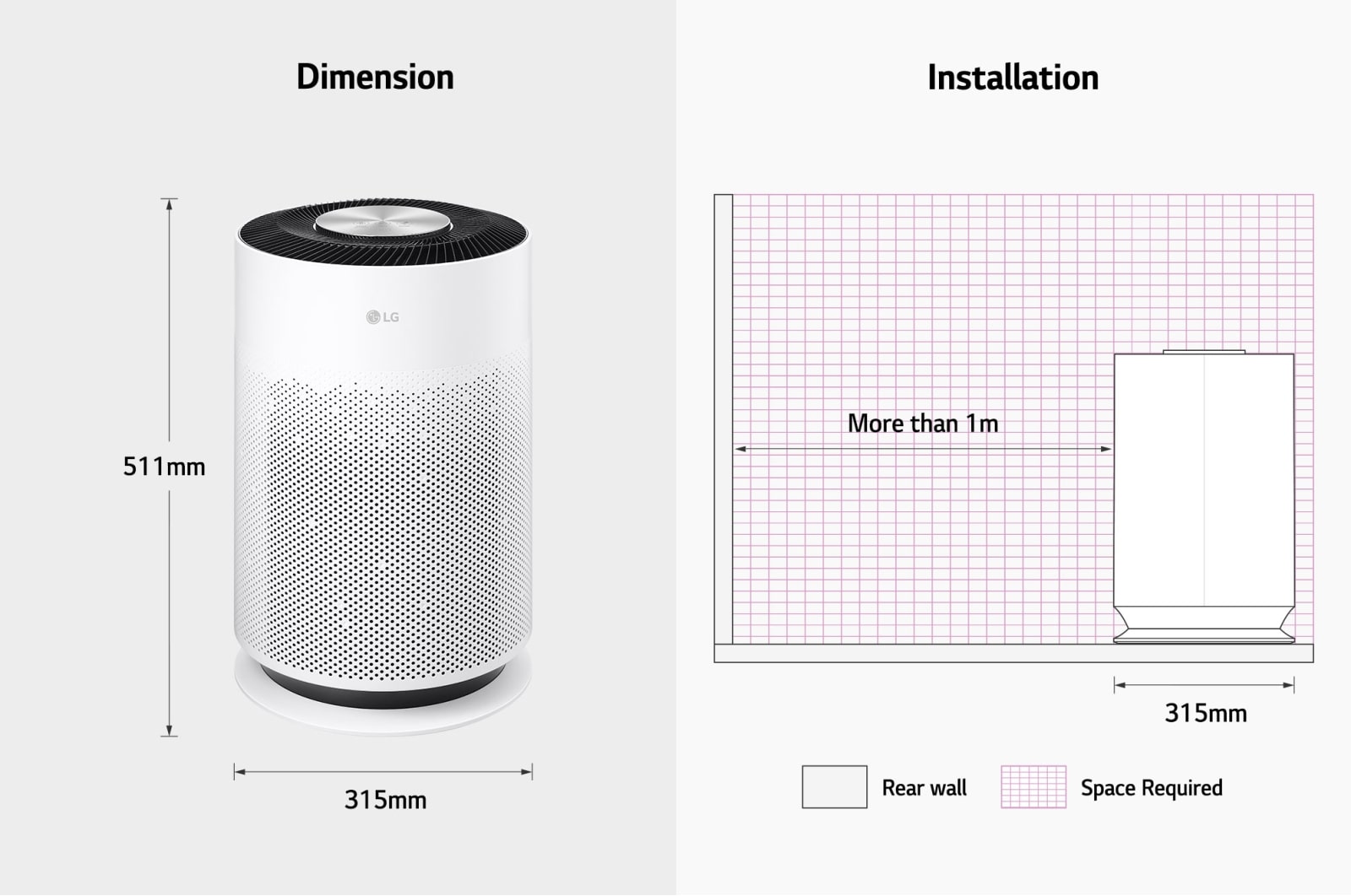 LG PuriCare™ 360° Hit Air Purifier, AS60GHWG0