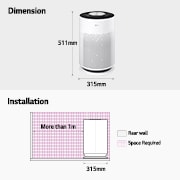 LG PuriCare™ 360° Hit Air Purifier, AS60GHWG0
