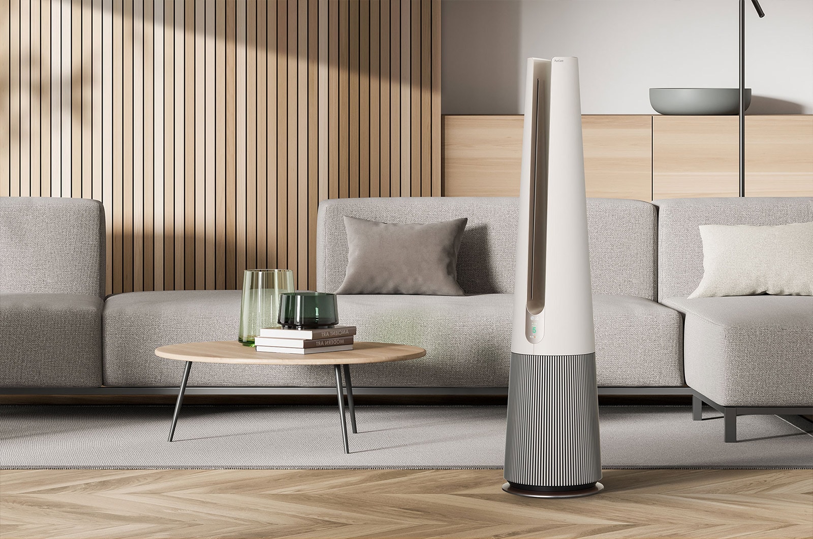 LG PuriCare™ AeroTower 3-in-1 Air Purifying Fan (Calming Beige), FH15GPB