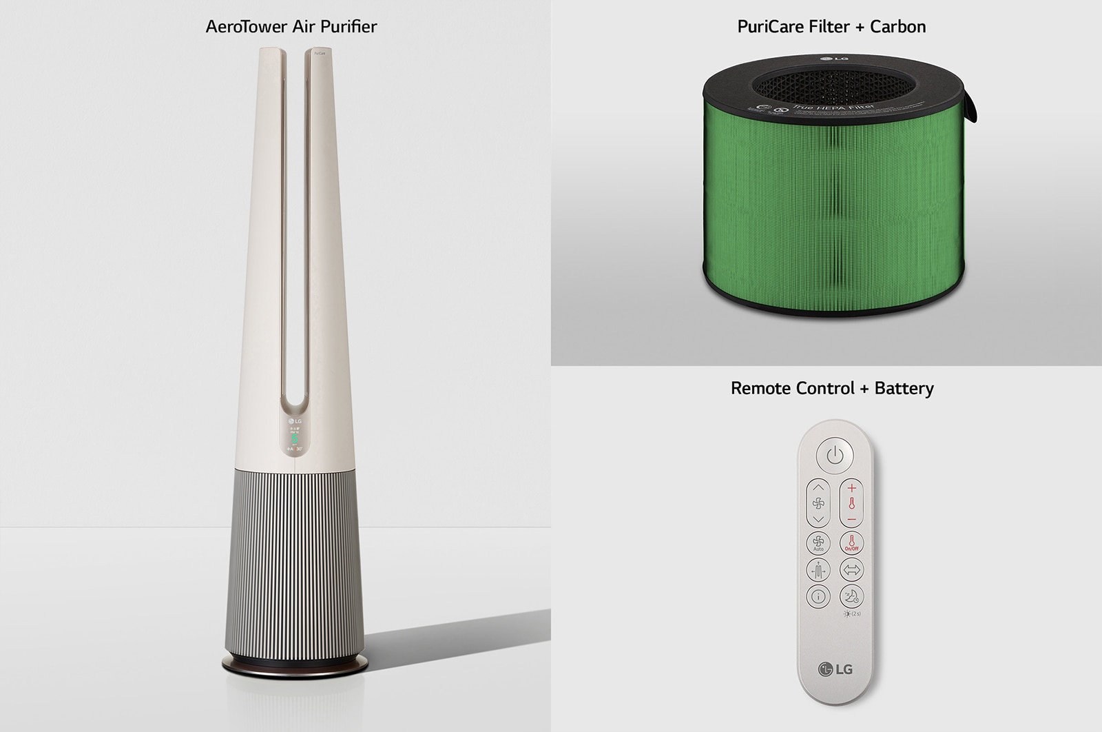 LG PuriCare™ AeroTower 3-in-1 Air Purifying Fan (Calming Beige), FH15GPB