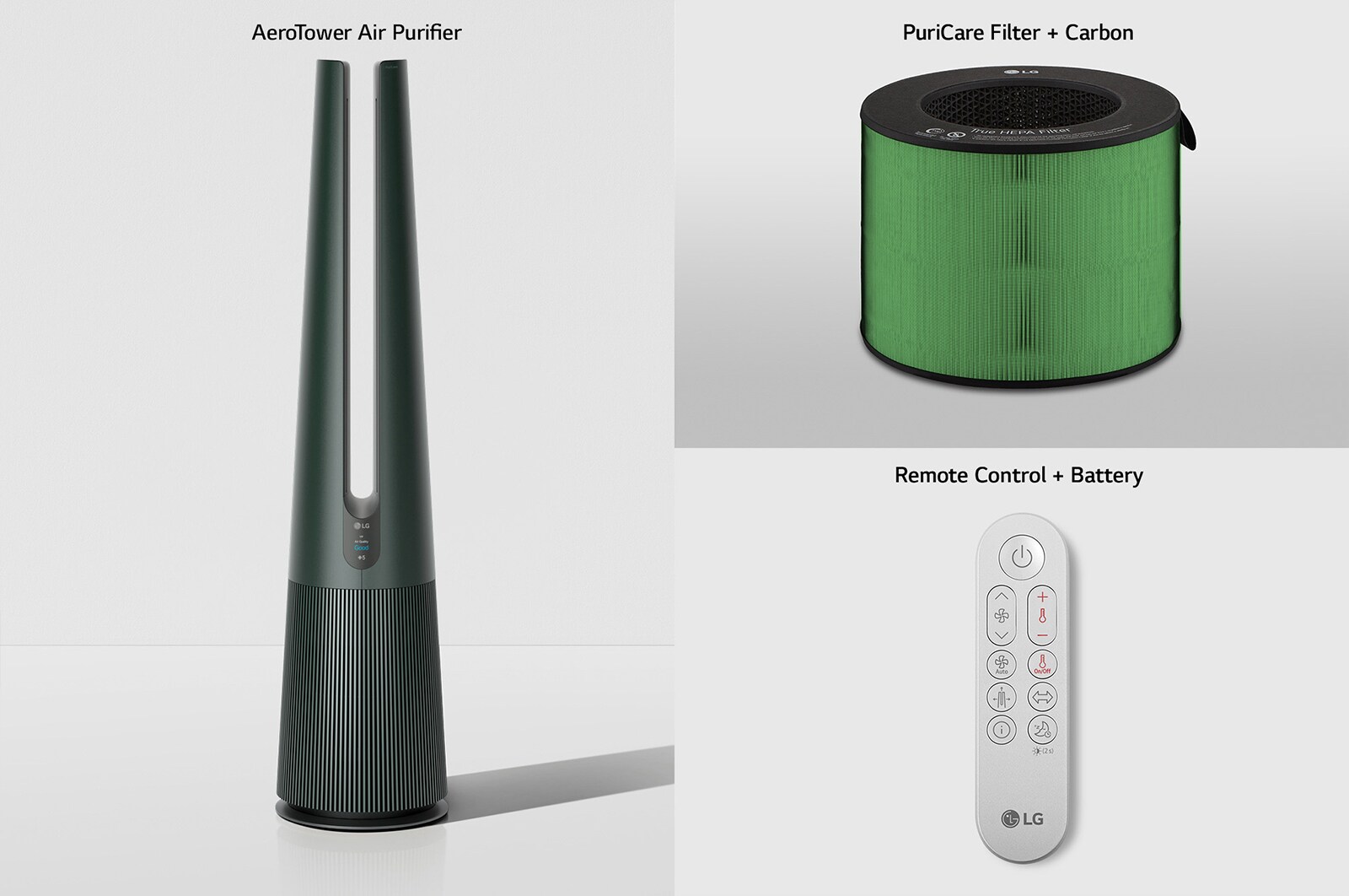 LG PuriCare™ AeroTower 3-in-1 Air Purifying Fan (Nature Green), FH15GPG