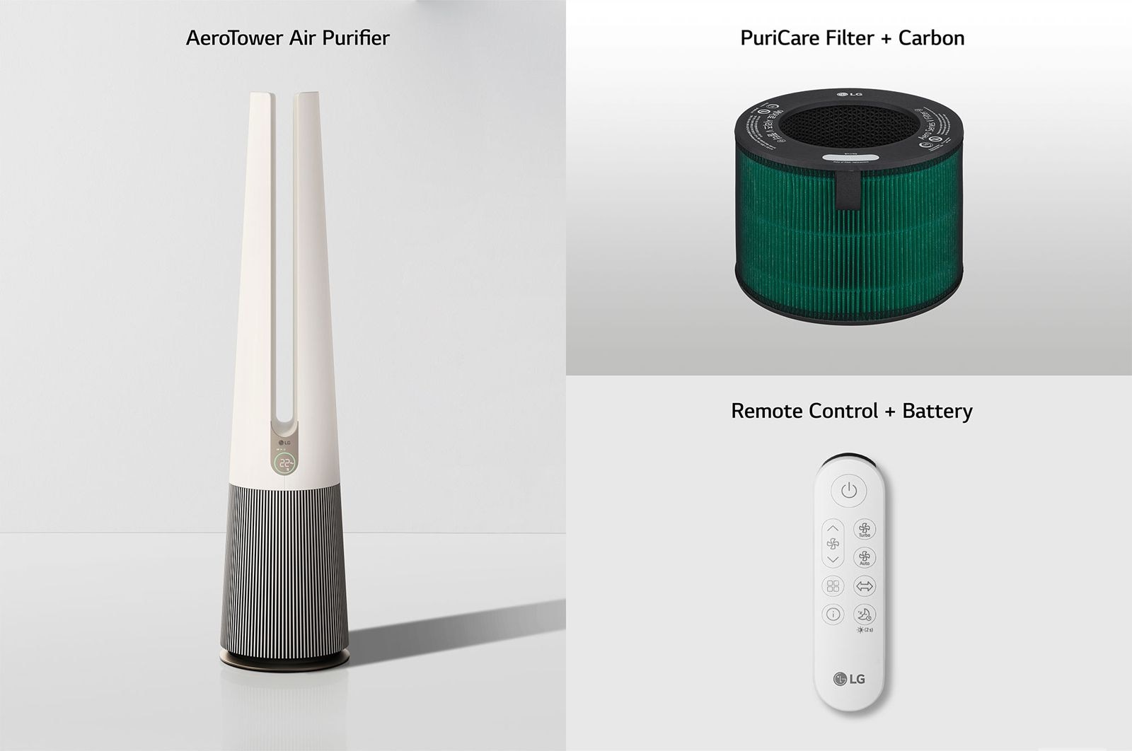 LG PuriCare™ AeroTower Hit 2-in-1 Air Purifying Fan, FS15GPBK0