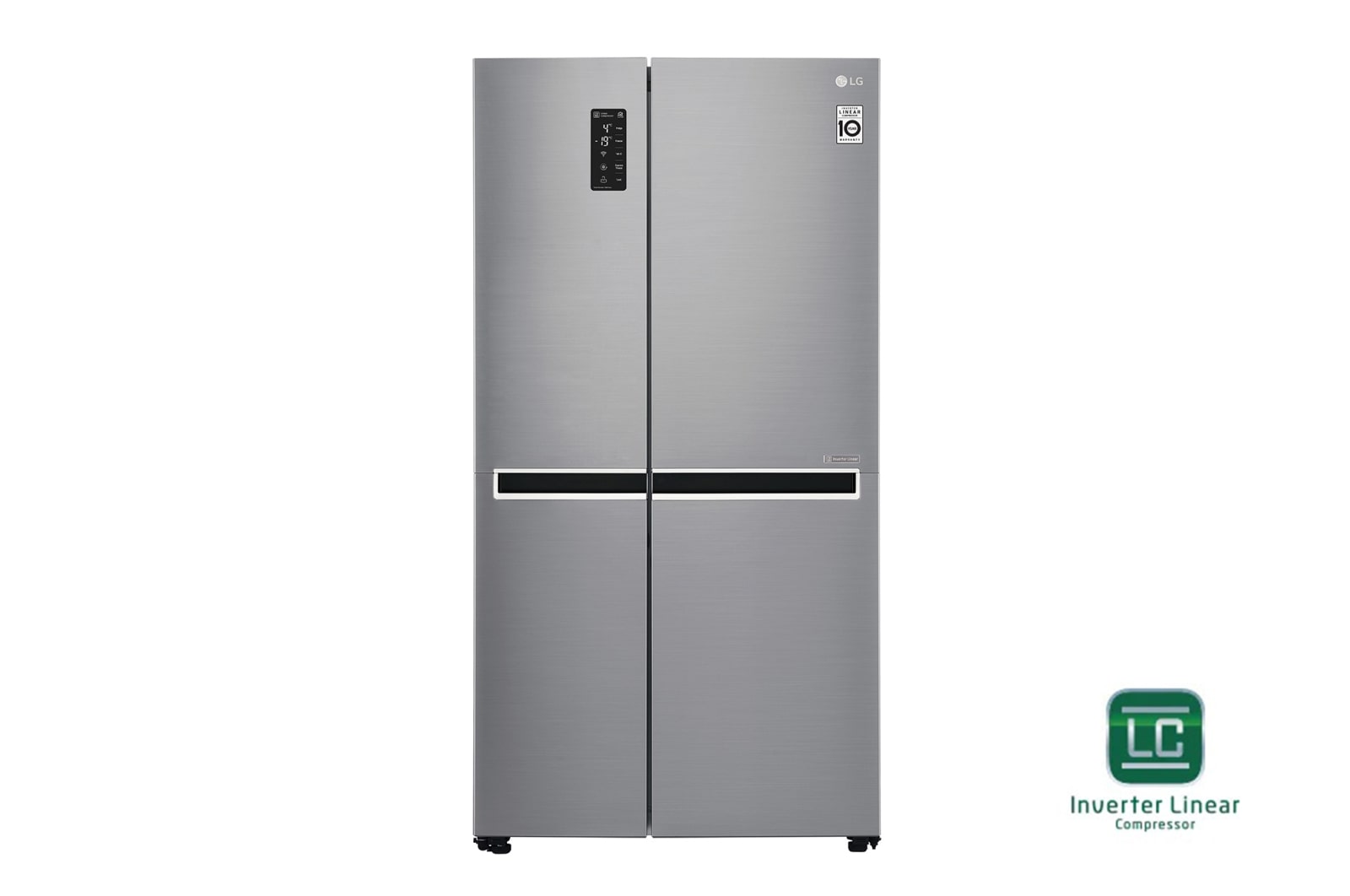 Front view of 624L Side By Side Refrigerator with Inverter Linear Compressor GC-B247SLUZ