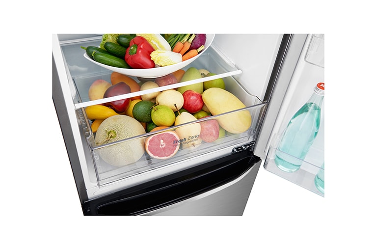 LG 277L Bottom Freezer 2 Doors Refrigerator with Inverter Linear Compressor, GC-B389SLQZ