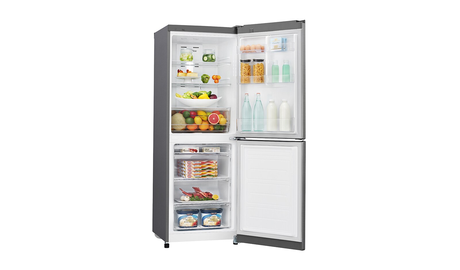 LG 277L Bottom Freezer 2 Doors Refrigerator with Inverter Linear Compressor, GC-B389SLQZ