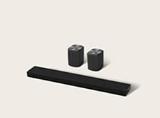 LG Immersive Suite 5, a set of home stereo audio system with a Sound Suite soundbar and two speakers