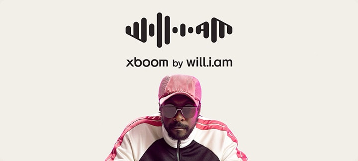 will.i.am's image with xboom by will.i.am logo play on top
